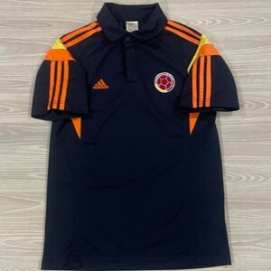 Adidas 2014/15 Columbia National Team Collar Soccer Jersey Blue Mens Size Small